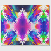 Neon, Faux Glow in the Dark, Verf Splatter Cadeaupapier (Vlak)