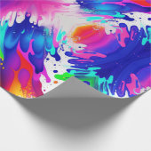 Neon, Faux Glow in the Dark, Verf Splatter Cadeaupapier (Hoek)