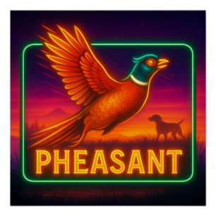 Neon fazant Poster
