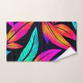 Neon Feather Pattern Vibrant Art Bad Handdoek (Handdoek)