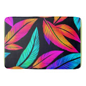 Neon Feather Pattern Vibrant Art Badmat (Voorkant)