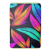 Neon Feather Pattern Vibrant Art Badmat (Voorkant Verticaal)