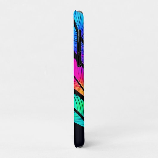 Neon Feather Pattern Vibrant Art Case-Mate iPhone Case (Achterkant/links)