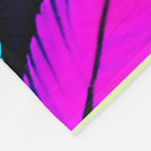 Neon Feather Pattern Vibrant Art Fleece Deken (Hoek)