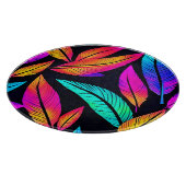 Neon Feather Pattern Vibrant Art Snijplank (Hoek)