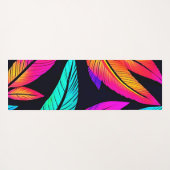 Neon Feather Pattern Vibrant Art Yogamat (Achterkant (horizontaal))