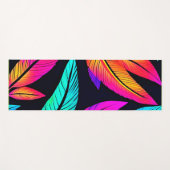 Neon Feather Pattern Vibrant Art Yogamat (Voorkant (horizontaal))