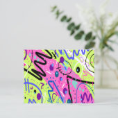 Neon Feelings Abstracte kunst Briefkaart (Staand voorkant)
