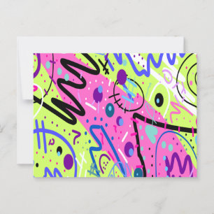 Neon Feelings Abstracte kunst Briefkaart