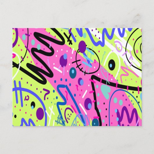 Neon Feelings Abstracte kunst Briefkaart (Voorkant)