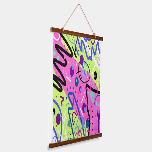 Neon Feelings Abstracte kunst Hangend Wandkleed (Gebogen)