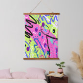 Neon Feelings Abstracte kunst Hangend Wandkleed (Slaapkamer)