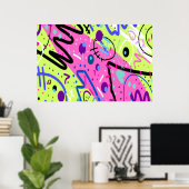Neon Feelings Abstracte kunst Poster (Thuiskantoor)