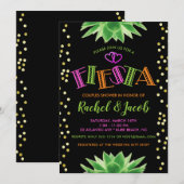 Neon Feest Bruiloft Tweedelig Bruidsfeest Kaart (Voorkant / Achterkant)