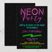 Neon Feest Uitnodigingen, Neon Uitnodigingen (Voorkant / Achterkant)