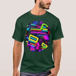 neon feest vintage jaren 80 vriend t-shirt