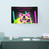 Neon Feline Fiesta: Tiener Meisje Verjaardag Colle Spandoek (Beurs)