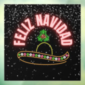 Neon Feliz Navidad Window Cling Raamsticker (Vel 3)
