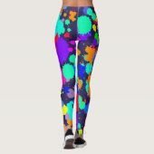 Neon felkleurige verfspleetleggings leggings (Achterkant)