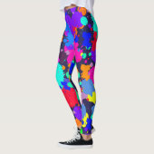 Neon felkleurige verfspleetleggings leggings (Links)