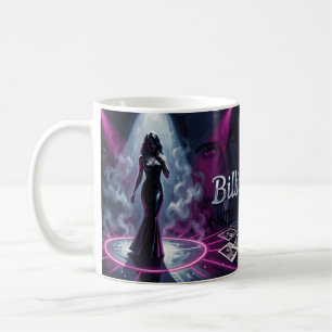 Neon Femme Fatale Mysterie Spotlight Kunstmok Koffiemok