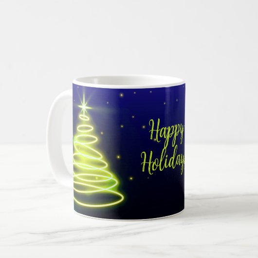 Neon Festive Trees Mug Koffiemok (Voorkant links)