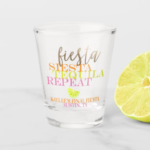 Neon Final Fiesta Bachelorette Party Shot Glass Glas