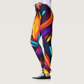 Neon Fire Design met vurige iconen Leggings (Links)