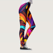 Neon Fire Design met vurige iconen Leggings (Rechts)