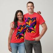 Neon Fire Design met vurige iconen T-shirt (Unisex)