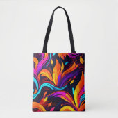 Neon Fire Design met vurige iconen Tote Bag (Voorkant)