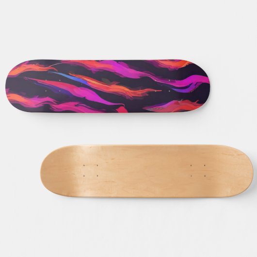 Neon Fire Flame Persoonlijk Skateboard (Horizontaal)