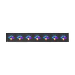 Neon Firefly op zwart Adreslabel Wikkel