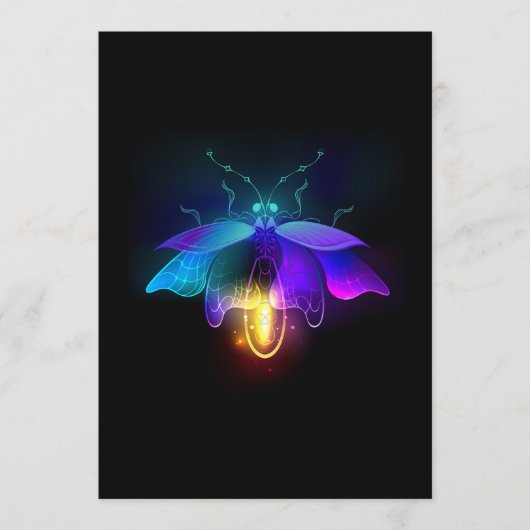 Neon Firefly op zwart Advieskaart (Voorkant)