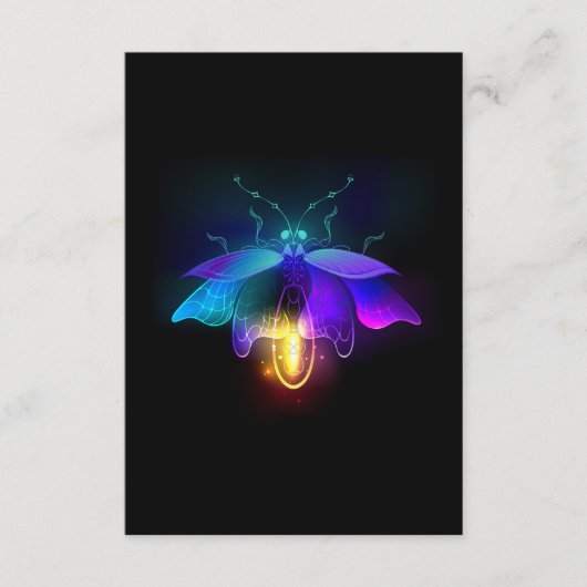 Neon Firefly op zwart Advieskaart (Voorkant)