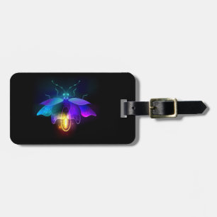 Neon Firefly op zwart Bagagelabel