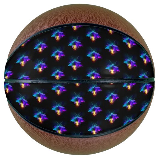 Neon Firefly op zwart Basketbal (Voorkant)