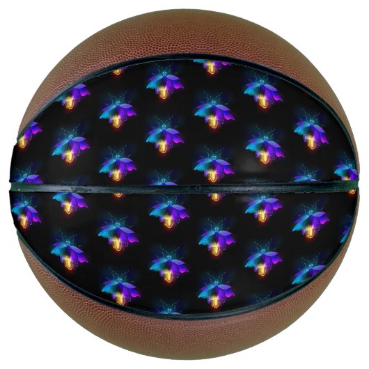 Neon Firefly op zwart Basketbal (Voorkant)