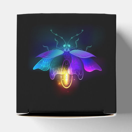 Neon Firefly op zwart Bedankdoosjes (Bovenkant)