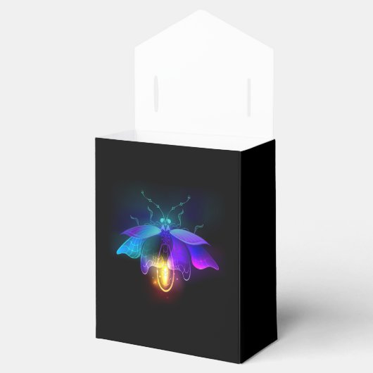 Neon Firefly op zwart Bedankdoosjes (Geopend)