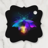 Neon Firefly op zwart Bedankjes Labels (Achterkant)