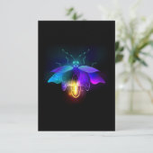Neon Firefly op zwart Bedankkaart (Staand voorkant)
