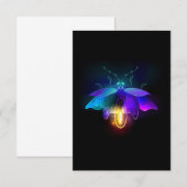Neon Firefly op zwart Bedankkaart (Voorkant / Achterkant)