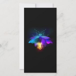 Neon Firefly op zwart Bedankkaart
