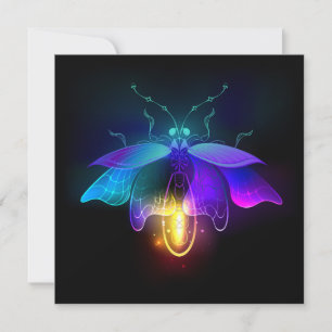 Neon Firefly op zwart Bedankkaart