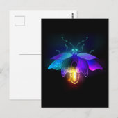 Neon Firefly op zwart Briefkaart (Voorkant / Achterkant)