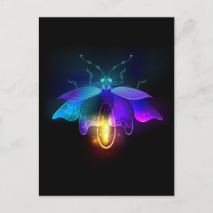 Neon Firefly op zwart Briefkaart