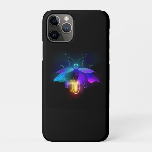Neon Firefly op zwart Case-Mate iPhone Case (Achterkant)