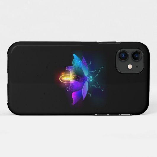 Neon Firefly op zwart Case-Mate iPhone Case (Achterkant (horizontaal))