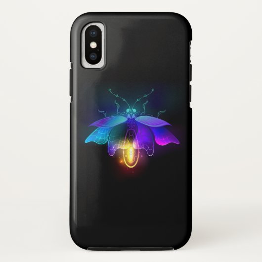 Neon Firefly op zwart Case-Mate iPhone Case (Achterkant)